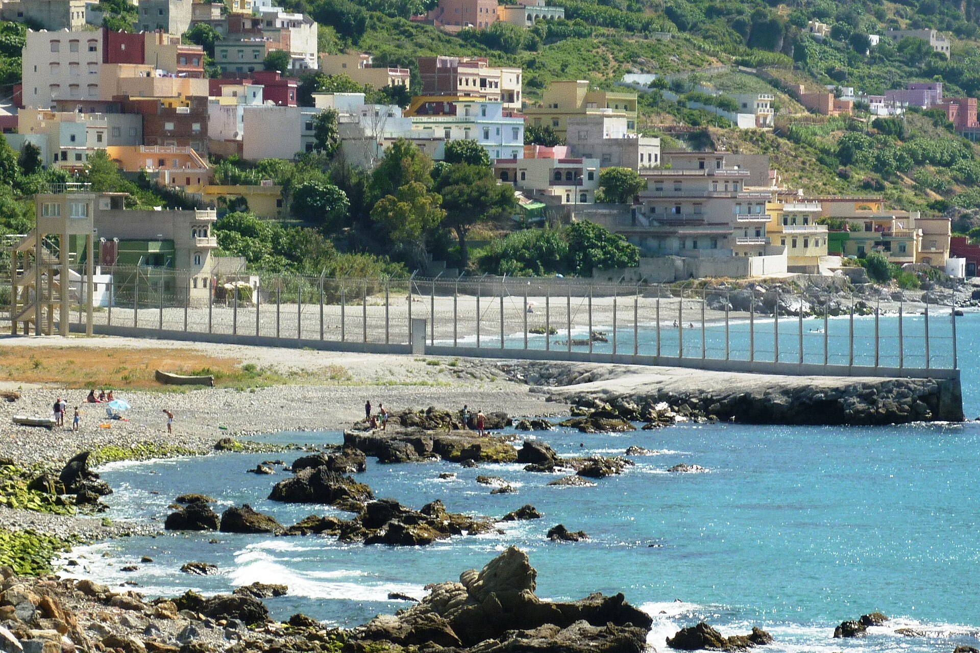 The border fence at Ceuta