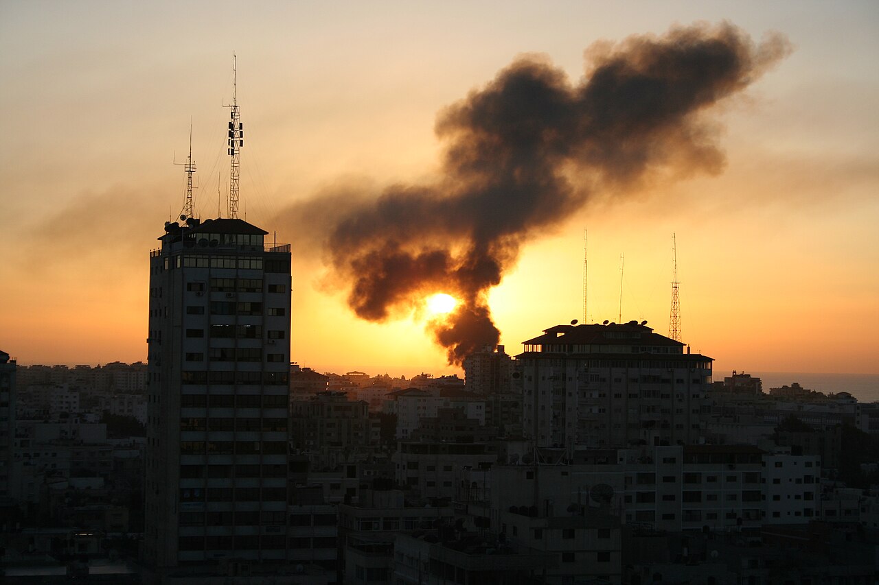 Smoke rising over Gaza