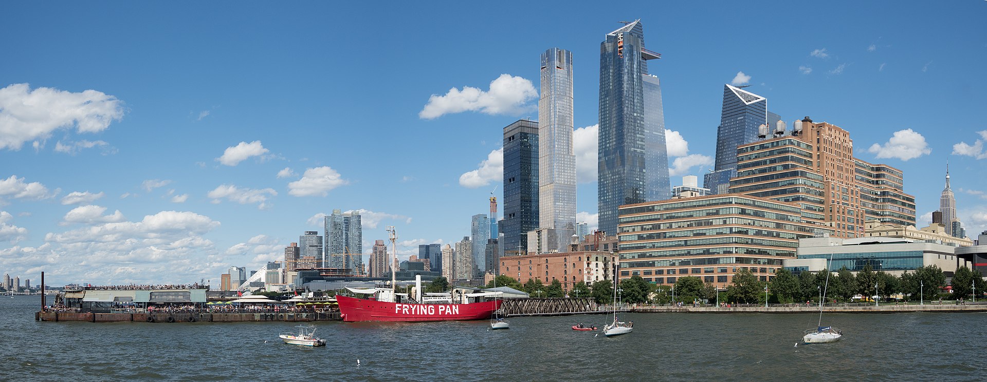 The Hudson Yards towers on Manhattan's West Side, seen from the Hudson River