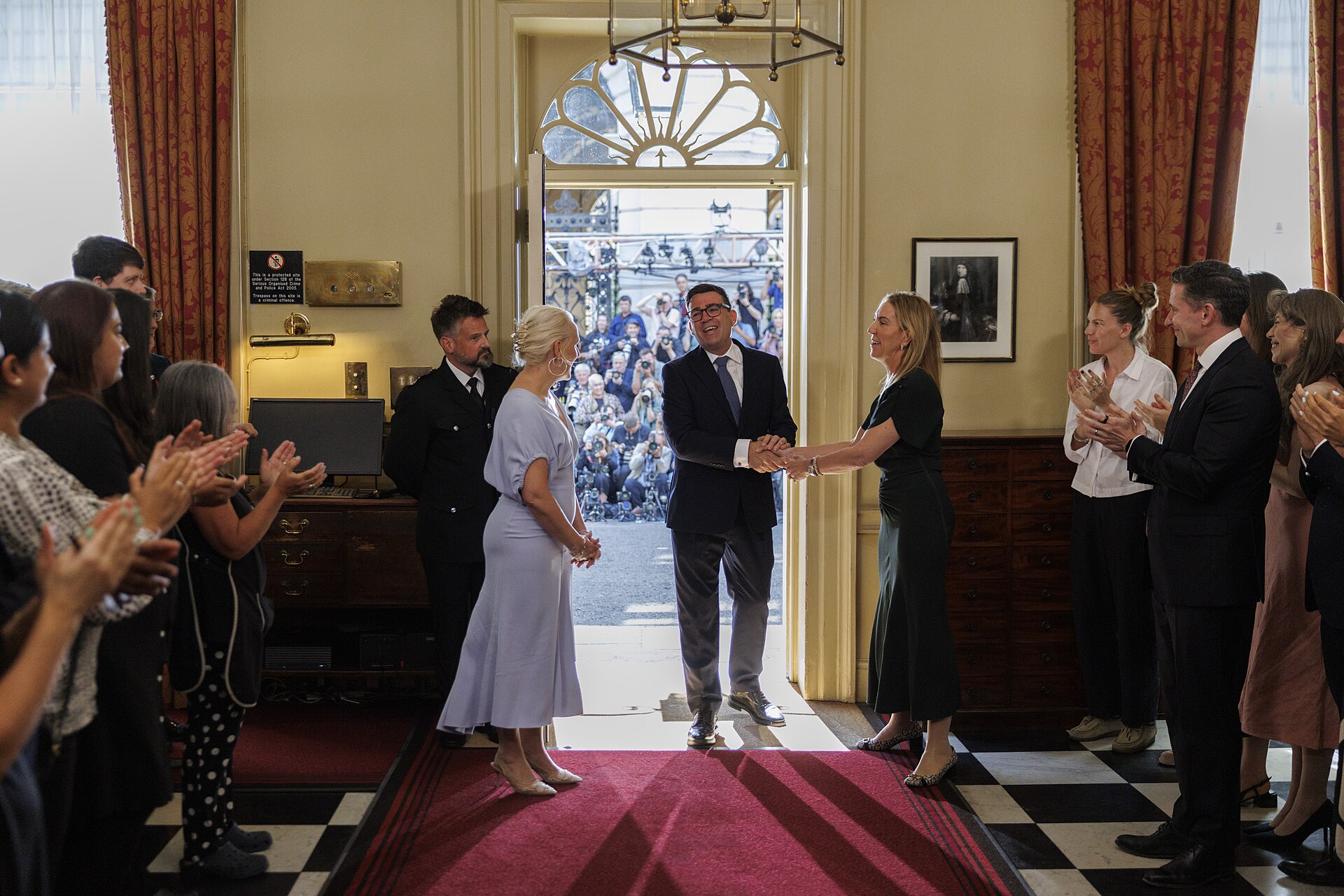 Andy Burnham arriving at 10 Downing Street as prime minister on 20 July 2026
