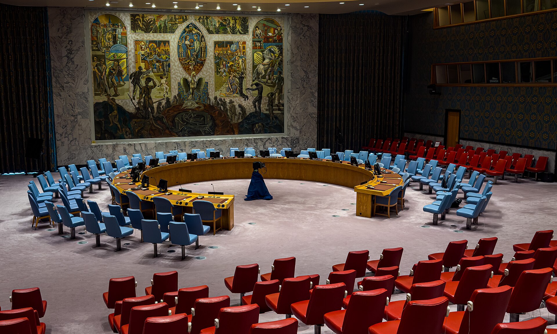 The United Nations Security Council chamber at UN Headquarters in New York.